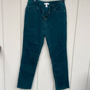 Chicos Corduroy Jeans Teal Blue Green Corduroy Pants